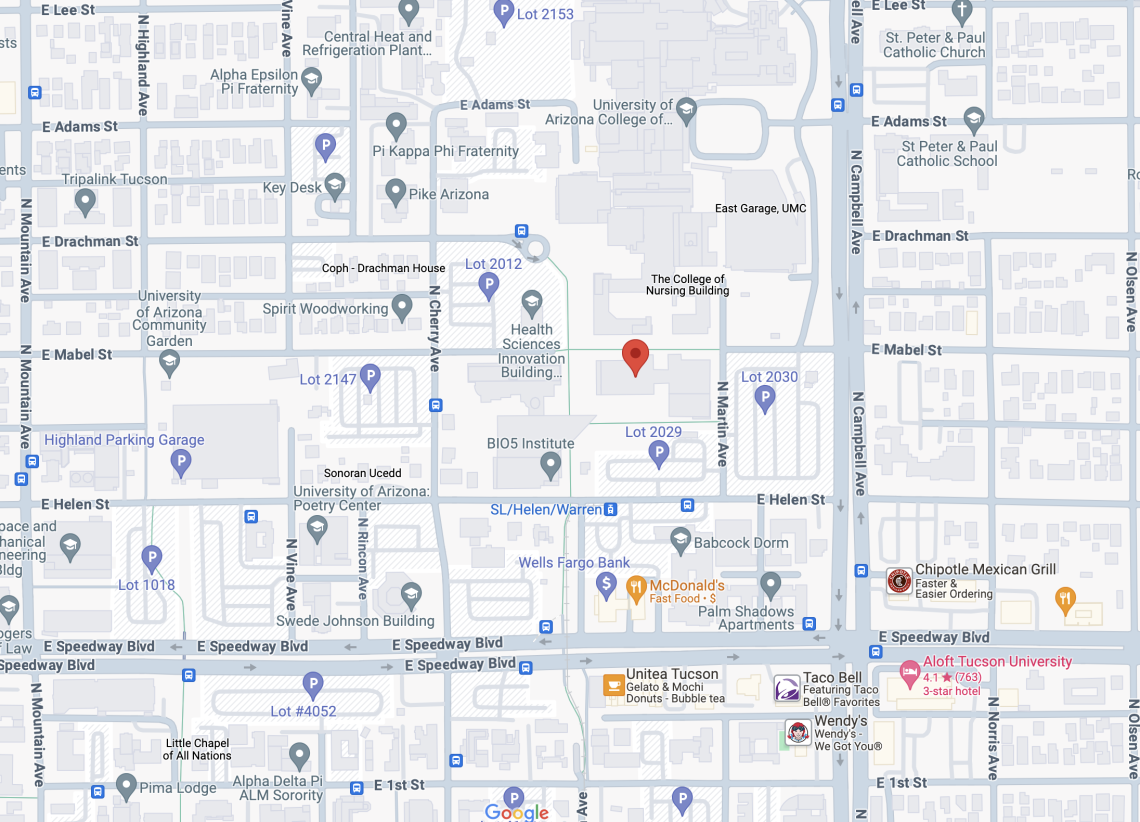 Map of Roy P Drachman Hall