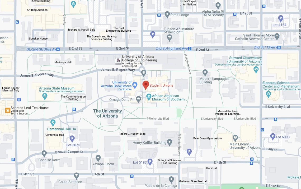 Map of UA Student Unions